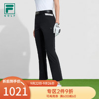 斐乐（FILA）女子梭织长裤基础简约高尔夫运动裤女裤 深黑-BK 175/74A/XL