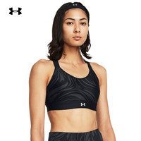 安德玛 UNDERARMOUR）Continuum女子印花训练运动内衣-高强度1374121 黑色003 L