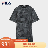 斐乐（FILA） 女子梭织连衣裙时尚宽松满印圆领裙子 满印一-ZA 165/84A/M