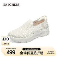 SKECHERS女士休闲舒适闪穿鞋124963 乳白色/OFWT 35