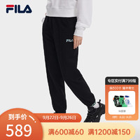 FILA 斐乐 x MAGIC STICK女子针织长裤简约收口运动休闲裤 正黑色-BK 160/62A/S