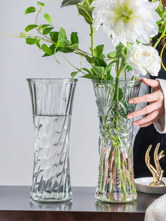 乐之沭 玻璃花瓶透明水养富贵竹百合花客厅插花摆件水竹子专用水培特大号