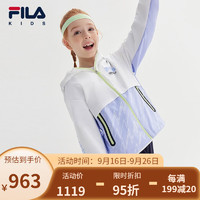 FILA斐乐童装儿童舒适上衣中大童女童运动时尚外套潮 玉石白-WT 150