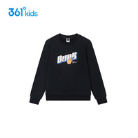 361°儿童套头卫衣男中大童加厚时尚舒适百搭 黑 150