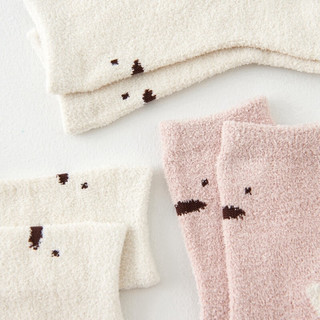 童泰婴儿袜子冬季男女宝宝用品儿童中筒袜宽口袜绒毛无骨袜3双装 女宝款 6-12个月