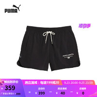 彪马（PUMA） 女子运动休闲刺绣抽绳短裤 TEAM SHORTS 623477 黑色-01 S(155/58A)