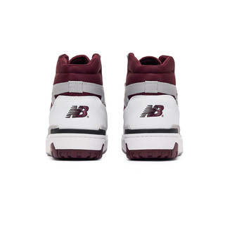 NEW BALANCE NB23男鞋女鞋650R系列舒适百搭篮球板鞋 白色/酒红色 BB650RCH  38(脚长23.5cm)