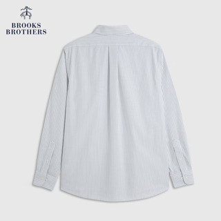 布克兄弟（BrooksBrothers） 男士新扣结领条纹免烫修身长袖衬衫 0007-灰色条纹 M