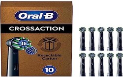 Oral-B 欧乐-B Pro CrossAction 电动牙刷替换刷，10 支装，牙齿清洁，X-bristles，原装 德国制造，黑色