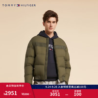 TOMMY HILFIGER男都市商务棒球领飞行员合身铺棉夹克外套02540 军绿色RBN M