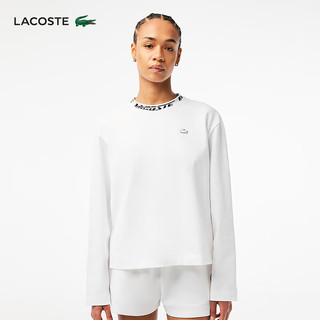 LACOSTE法国鳄鱼女装23夏季潮流圆领长袖T恤|TF7782 001/白色 36/S/160