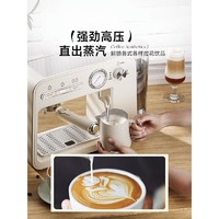 Stelang 雪特朗 家用意式咖啡机小型半自动 米白色