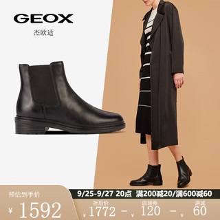 GEOX杰欧适女鞋潮流切尔西靴WALKPLEASURE D36TGE 黑色C9999 35