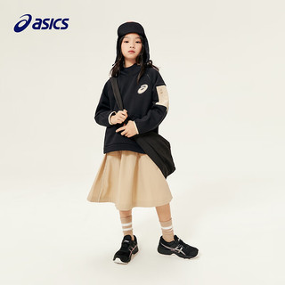asics/亚瑟士童装20男女儿童宽松时尚保暖连帽梭织卫衣 001黑色 110cm