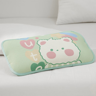 Wellber 威尔贝鲁 婴儿枕头冰丝凉枕温和凉感宝宝儿童枕头夏季卡通枕绿色25*45cm