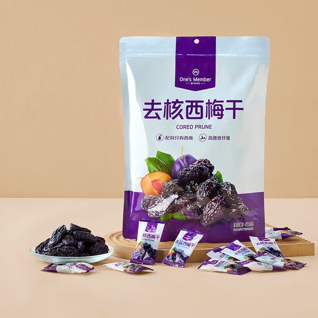 移动端、京东百亿补贴：1号会员店 无添加去核西梅干 400g 独立包装休闲零食蜜饯果干