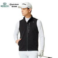 Taylormade泰勒梅高尔夫服装秋季男士拉链立领休闲运动无袖防风背心男 黑色U21430 S