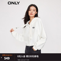 ONLY 百搭休闲风宽松短款连帽开衫卫衣女12339R012 A43 奶油白色NEW CREAM 155/76A/XS