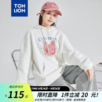 唐狮 TONLION卫衣女装宽松连帽长袖上衣女 本白 M