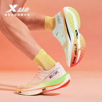 特步竞速160X5.0马拉松专业跑鞋 新白色/幽灵绿/荧光柔橙 40