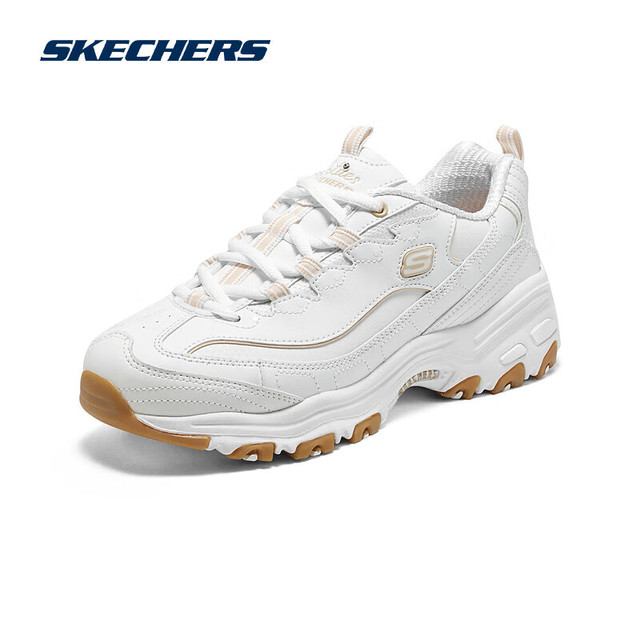 歙州 斯凯奇熊猫鞋Skechers女鞋厚底增高百搭复古老爹鞋149807 WHT