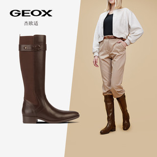 GEOX杰欧适女鞋冬季纯色百搭时尚舒适时装靴D36G1E 咖啡色C6009 35