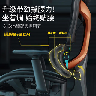 Humanmotion 松能 人体工学电脑椅子Y8B呵护脊椎办公椅升降转椅 腰背分离电竞椅Y8G Y-8G
