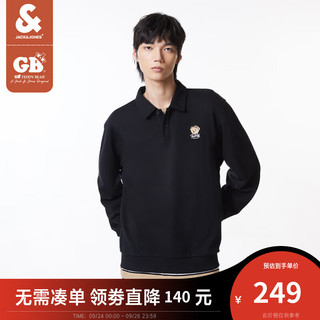 杰克·琼斯（JACK&JONES）23年秋季GBTB联名个性潮流可爱百搭纯色简约卫衣223433073 E40黑色 170/92A/S