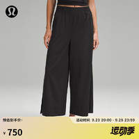 lululemon丨Stretch Woven 女士高腰阔腿中长裤 LW6CRXS 黑色 8