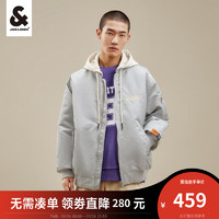 杰克·琼斯（JACK&JONES）秋冬棉衣飞行夹克外套男保暖宽松棉袄短款棉服男装223309023 浅灰-C41 180/100A/L