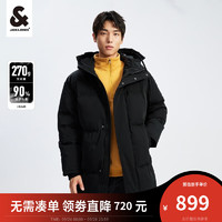 杰克·琼斯（JACK&JONES）羽绒服男冬季宽松潮流休闲连帽鸭绒保暖外套223412051 黑色-E40 195/112A/XXXL