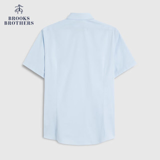 布克兄弟（BrooksBrothers）男士23棉新美式免烫修身短袖正装衬衫 4000-淡蓝色 14/H