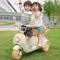 好莱童 儿童电动车摩托车遥控可坐两人1-10岁男女小孩宝宝充电玩具童车 粉色+遥控+双驱
