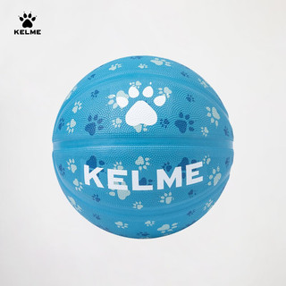 卡尔美（KELME）橡胶篮球标准5号青少年防滑吸湿室内外水泥地耐磨耐打篮球 5号 蓝色