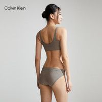 Calvin Klein内衣女士简约布标无钢圈轻运动背心式文胸QP3127O P7A-椰青灰 S