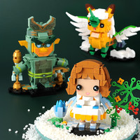 开益国潮拼装荣耀三星堆模型拼插小颗粒积木吉祥兔儿童益智玩具6+