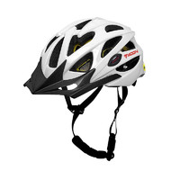 MOON mips头盔男女公路自行车成人头盔超轻透气帽子磁吸骑行头盔 亮白色 L