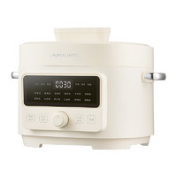 APIXINTL 安比速 智能电压力锅4L 12大大烹饪模式 高压锅（2-8人食用） 米白色