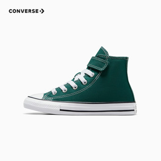 匡威（Converse）儿童鞋小童男女童魔术贴高帮帆布鞋 绿色 32