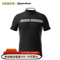 Taylormade泰勒梅高尔夫服装T恤男士休闲上装时尚舒适短袖POLO衫2023 U21422 黑色 XXXL