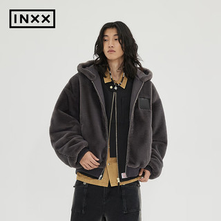 INXX 英克斯 ALLPICK 潮牌冬宽松美式复古两面穿短外套男加厚保暖飞行员夹克潮 深灰色 S