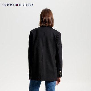 TOMMY HILFIGER 女装金属双排扣大翻领宽松西裝外套WW0WW40856 藏青色DW5 32