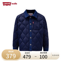 Levi's李维斯儿童装男童羽绒服保暖内胆连帽外套上衣 深靛蓝 110/52(4)