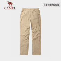 骆驼（CAMEL）户外冲锋软壳裤女防风防水加绒登山裤男丨火山岩发热 A13CAVV107