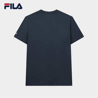 斐乐（FILA） 男子短袖T恤简约圆领休闲针织短袖衫 墙泥灰-GY 180/100A/XL