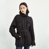 菱格棉袄女保暖冬季收腰立领百搭休闲气质黑色中长款棉衣外套