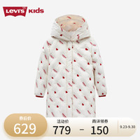 Levi's 李维斯 童装冬季女童长款羽绒服儿童保暖外套 古老白 110/52(4)