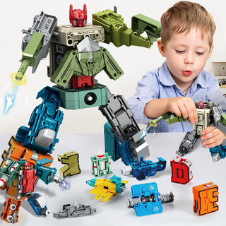 PLUS会员：Temi 糖米 数字母玩具金刚变形合体汽车机器人早教男女孩摆件节日生日礼物