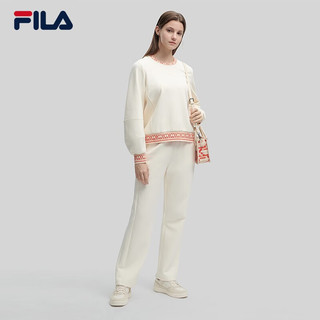 FILA 斐乐女子针织套头衫时尚简约休闲宽松卫衣 茭白-IV 175/92A/XL