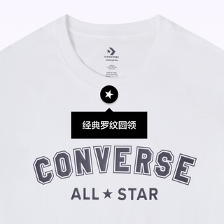 匡威（Converse） 初秋男女同款黑白撞色字母短袖潮流T恤10024566 10024566-A04 S